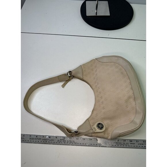 DOONEY & BOURKE DB Cream Canvas Leather Hobo Shoulder Bag Handbag Purse - Picture 5 of 10